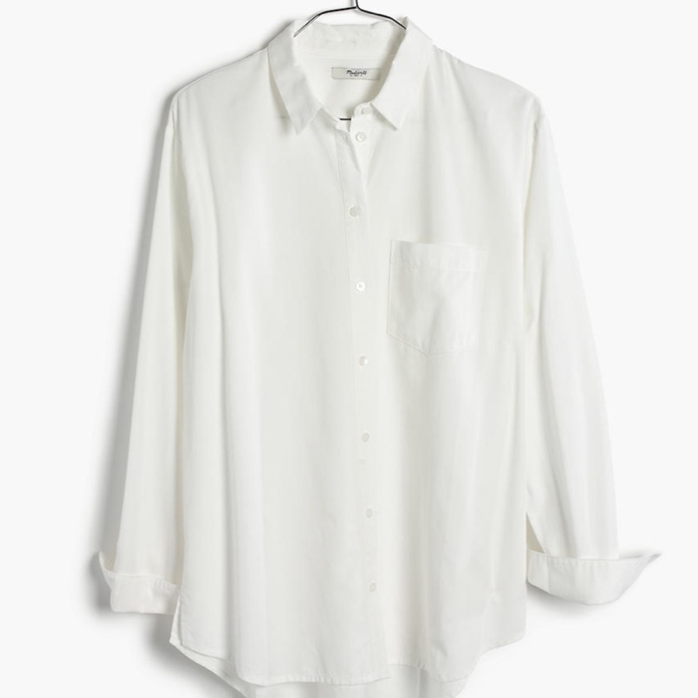 Madewell drapey oversized boy shirt in pure white